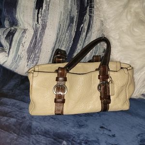 coach tan and brown medium size purse